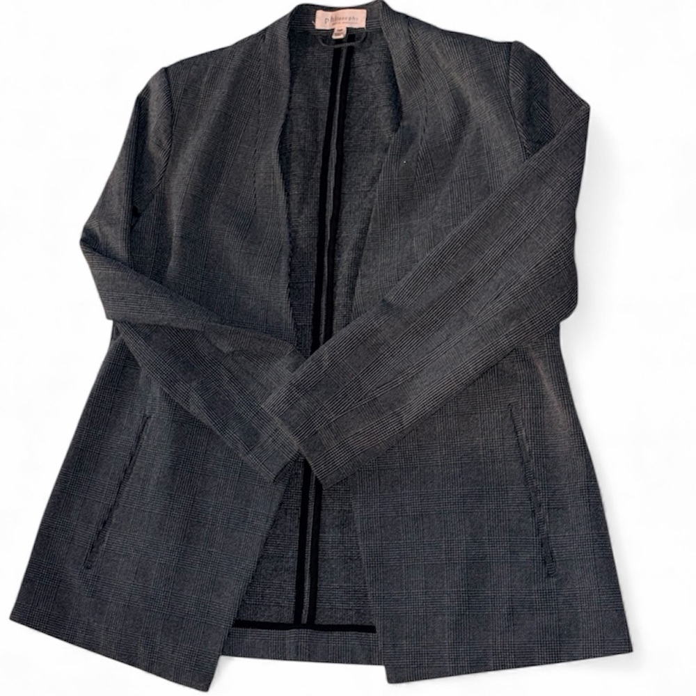 Philosophy Charcoal Plaid Blazer Sz 14p